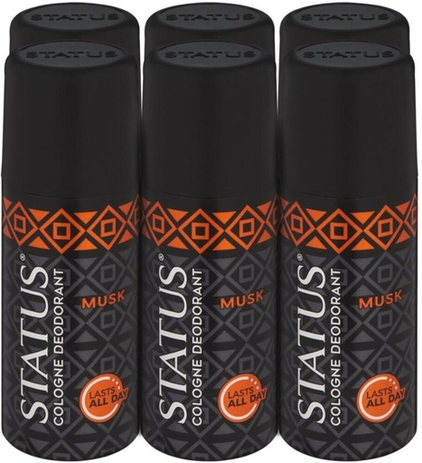[DEOHFRWAWAHEX3VC] Status Spiced Musk Deodorant Spray  -  For Men (130 ml, Pack of 6)
