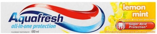 [TPAHFQQBTUNXXUWD] Aquafresh All-in-One Protection Lemon Mint Toothpaste (100 ml, Pack of 12)