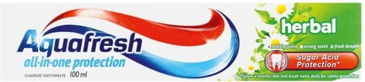 [TPAHFQQBTPTBZ2GC] Aquafresh All-in-One Protection Herbal Toothpaste (100 ml, Pack of 1)