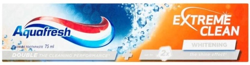 [TPAHFQQBAHHJEYCF] Aquafresh Extreme Clean Whitening Toothpaste (75 ml, Pack of 12)