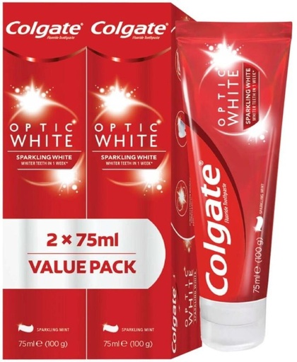 [TPAHFQQBZ4HNU83H] Colgate Optic White Sparkling Toothpaste (75 ml, Pack of 6)