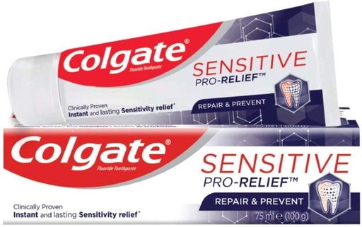 [TPAHFQQBXCY3H2MV] Colgate Sensitive Pro-Relief Repair and Prevent Toothpaste (75 ml, Pack of 12)