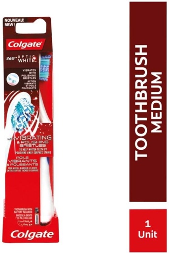 [TBUH2YYFC7NATEJK] Colgate 360 Optic Power Toothbrush Medium Toothbrush