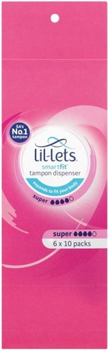 [TPNH28SZMHEVYXCZ] Lil-Lets Dispenser, Super Tampons (Pack of 60)