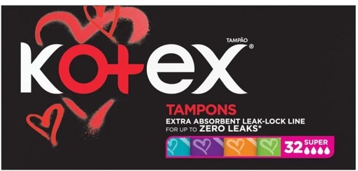 [TPNH2YWJZ5HXFMF7] Kotex Designer Tampons - Super Tampons (Pack of 32)