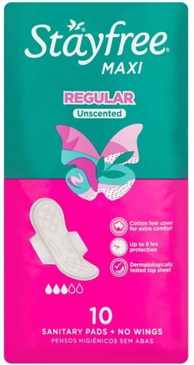 [SPPHB2FZYYNJNM9P] Stayfree Maxi Thick Sanitary Pads Unscented Wings Sanitary Pad (Pack of 10)