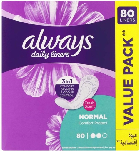 [SPPHB2FZEFEFZZGJ] Always Panty Liners Normal Scented Pantyliner (Pack of 80)