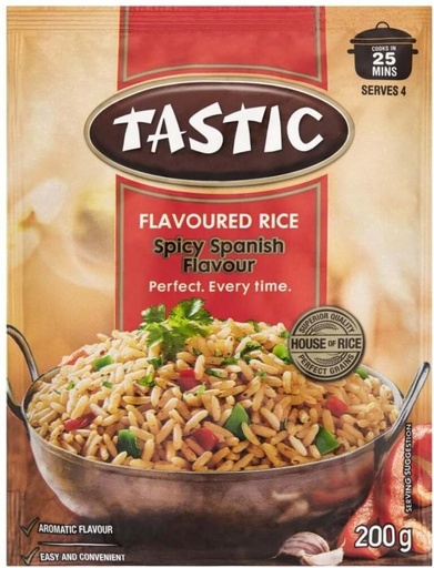 [RICH26RYMGGBQU8C] Tastic Spicy Spanish Flavoured Rice Rice (Long Grain, Parboiled) (0.2 kg)