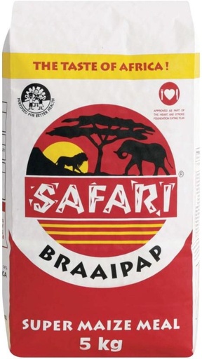 [GMLHFPRKKZEHWWAY] Safari Braaipap Super Maize Meal Maize/Corn (5 kg)