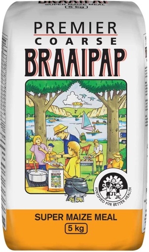 [GMLHFPRKKRGDVGGV] Premier Coarse Braaipap Super Maize Meal Maize/Corn (5 kg)