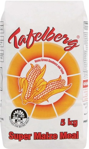[GMLHFPRKVMRBG4F6] Tafelberg Super Maize Meal Maize/Corn (5 kg, Pack of 4)