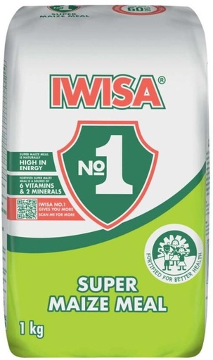 [GMLHB3TGG7GCRDZD] Iwisa Super Maize Meal Maize/Corn (1 kg, Pack of 20)