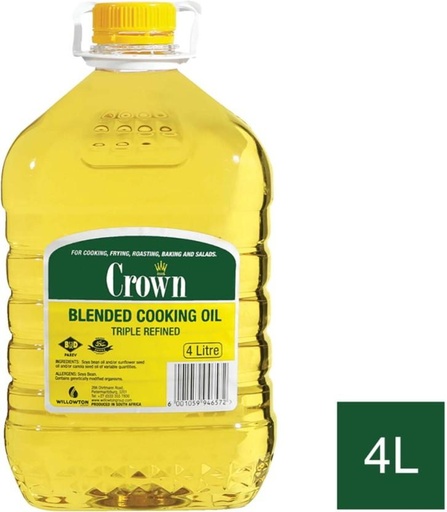 [EDOH4V9Q8UN94X3H] Crown Triple Refined Blended Oil Plastic Bottle (4 L)