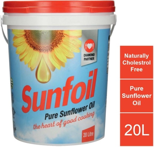 [EDOH4V9QUNKY4RSK] Sunfoil Pure Sunflower Oil Plastic Bucket (20 L)
