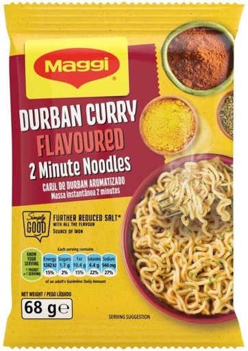[NOOH5TFYT4NMBASZ] Maggi Durban Curry Flavoured Instant Noodles Non-vegetarian (60 x 68 g)