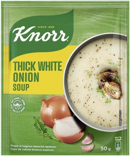 [SOUHFTC2BNSHYUFW] Knorr Thick White Onion Soup (Pack of 10, 50 g)