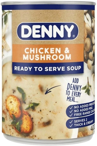 [SOUH7SKUYHZ2EWHZ] Denny Heat & Serve Soups, Chicken & Mushroom (400 g)