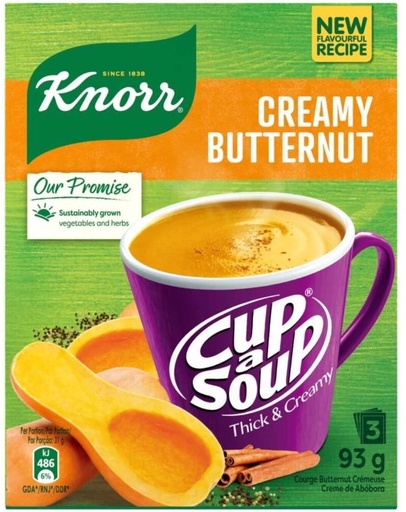 [SOUHFTC2WWBFB9G5] Knorr Thick & Creamy Butternut Cup A Soup (Pack of 10, 93 g)