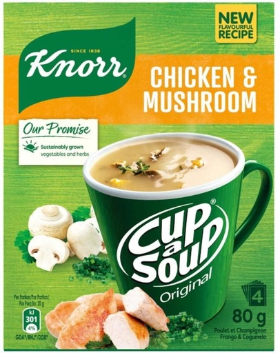 [SOUHFTCDZRFMRMZS] Knorr Chicken & Mushroom Cup A Soup (Pack of 4, 80 g)