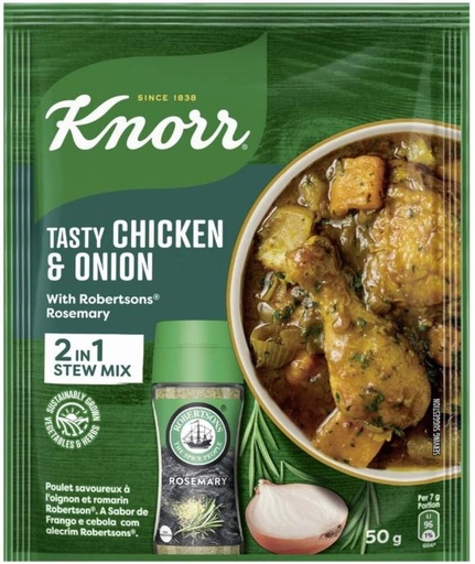 [SOUHFTCQB5HBZMHE] Knorr Tasty Chicken & Onion 2in1 Stew Mix (Pack of 10, 50 g)