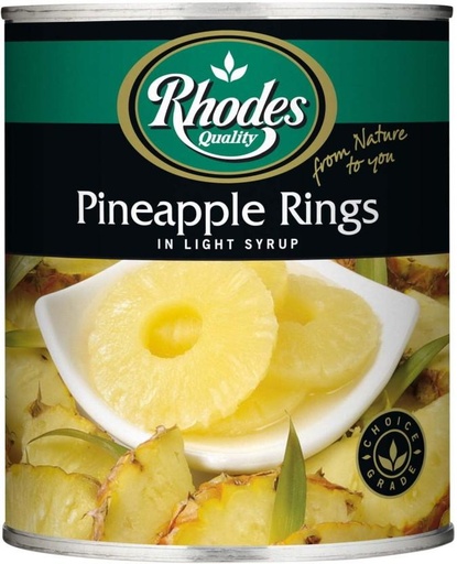 [CFDHFRS7ZEGGBG8K] Rhodes Pineapple Rings in Light Syrup Fruits (825 g, Pack of 6)
