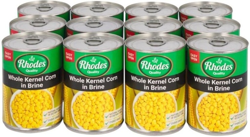 [CFDHFRS7B5UGY5TA] Rhodes Whole Kernel in Brine Corn (410 g, Pack of 12)