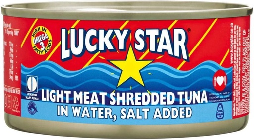 [CFDHFRS7XQTFHGCH] Lucky Star Light Meat Shredded Tuna in Water, Salt Added Sea Foods (170 g, Pack of 24)