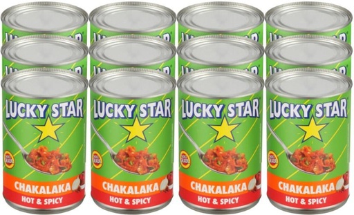 [CFDHFRS76HFPTEE2] Lucky Star Chakalaka Hot & Spicy Vegetables (410 g, Pack of 12)