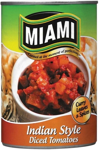 [CFDH9K3YAZHGHYFX] Miami Indian Style Diced Tomato Vegetables (410 g)