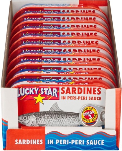 [CFDHFRS7QJCQSPAJ] Lucky Star Sardines in Peri Peri Sauce Sea Foods (170 g, Pack of 10)