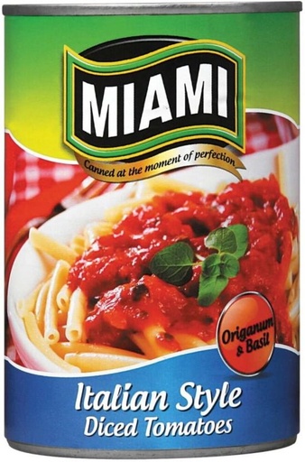 [CFDH9K3YRY66AN6D] Miami Italian Style Diced Tomato Vegetables (410 g)