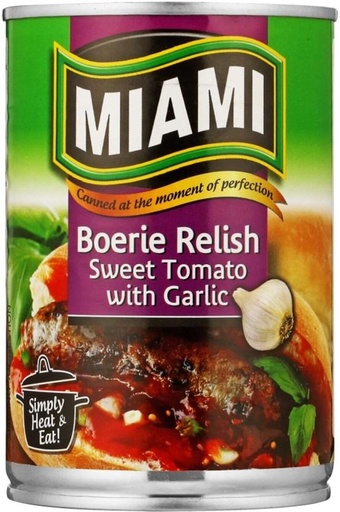 [CFDHFRS7UXVH9BGX] Miami Boerie Relish Sweet Tomato with Garlic Relish (450 g)