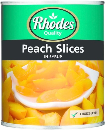 [CFDHFRS75HGEUQKH] Rhodes Peach Slices in Syrup Fruits (825 g, Pack of 6)