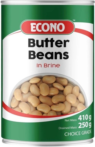 [CFDHFRS7KSR7Y4ZP] Econo Choice Grade Butter Beans (410 g, Pack of 6)