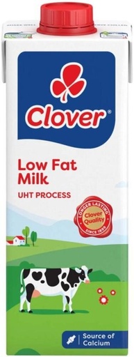 [MLKHFXJTNGKAE8SG] Clover Low Fat Milk Long Life, Plain Flavour (1 L)