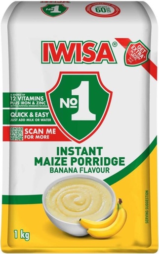 [CFEH26UKM2BERPKP] Iwisa Instant Maize Banana Flavour Pouch (1 kg)