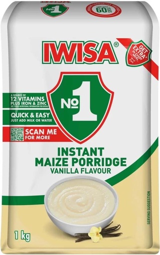 [CFEH26UKBXCUGH3F] Iwisa Instant Maize Vanilla Flavour Pouch (1 kg)