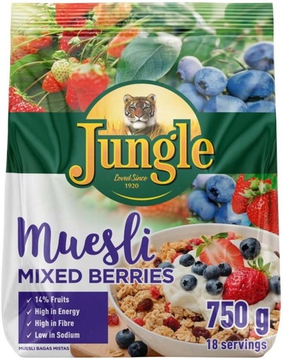 [CFEH26UVGXZRSHHV] Jungle Muesli Mixed Berries Pouch (750 g)