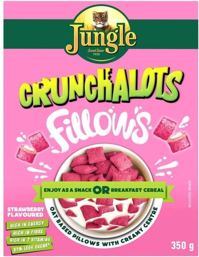 [CFEH26UKQZ3F7YFX] Jungle Crunchalots Fillows Strawberry Flavour Box (350 g)