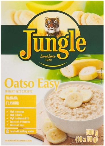 [CFEH4RTXDAE8KHGR] Jungle Instant Banana Flavour Oats Box (500 g)