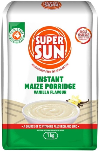 [CFEH26UVJDDRQXZF] Supersun Instant Maize Porridge Vanilla Flavour Box (10 x 1 kg)