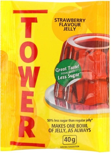 [BITHFQMMJNVNYZPQ] Tower Strawberry Flavoured Jelly Crystals (144 x 40 g)