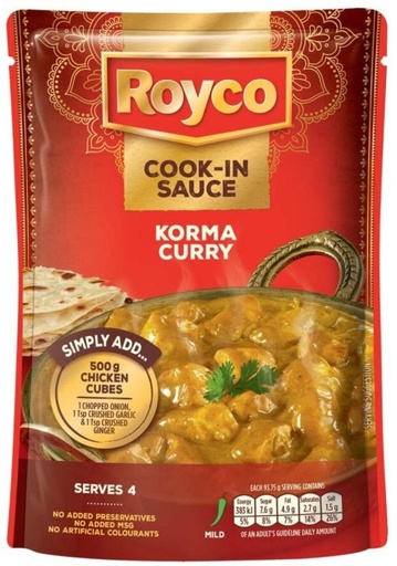 [SIEHFRZB8KHPP5YE] Royco Wet Cook In Sauce Korma Curry (500 g)