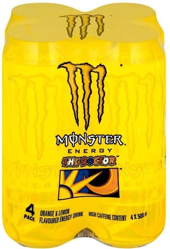 [ESMH26TWMH4BEHDY] Monster VR46 The Doctor Energy Drink (Citrus Flavoured, 4 x 500 ml)