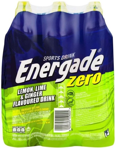 [ESMH26TWRGYBHJ5H] Energade Zero - Lemon, Lime and Ginger Flavoured Sports Drink (Lemon, Lime and Ginger Flavoured, 24 x 500 ml)
