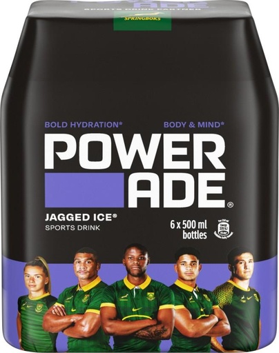 [ESMH26TWXHDVAGNA] Powerade Jagged Ice Sports Drink (Jagged Ice Flavoured, 6 x 500 ml)