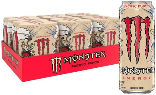 [ESMH7RHDY3VWJ2YH] Monster Pacific Punch Energy Drink (Classic Fruit Punch Flavoured, 24 x 500 ml)