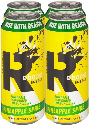 [ESMHFS9D3ZWESZQB] Reboost Pineapple Spike Energy Drink (Pineapple Flavoured, 4 x 500 ml)