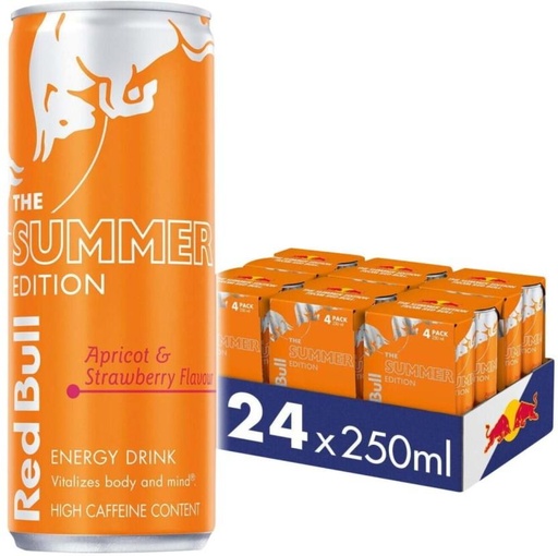 [ESMH26TWRGF5TZ9S] Red Bull The Apricot Edition Energy Drink (Apricot and Strawberry Flavoured, 4 x 250 ml)