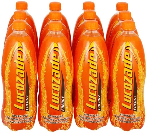 [ESMH26TWZWGFH7DE] Lucozade Orange Flavoured Sparkling Energy Drink (Orange Flavoured, 12 x 1 L)